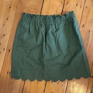 JCREW Green Scalloped Skirt